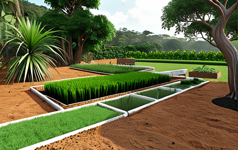 **Image Prompt 1: The Genesis of a Green Paradise**
"A meticulously planned landscape coming to life. Focus on the 'construction' phase: a team of a landscape architect, an engineer, and workers collaborating on site. Show blueprints, newly sculpted terrain, and the initial strategic planting of young, diverse species. Emphasize the foundation work, smart irrigation system installation, and the careful preparation of the soil. The scene should convey a sense of vision, precision, and the beginning of a beautiful, functional dream garden, perhaps with hints of Brazilian flora or topography in the background, like the interior of São Paulo."