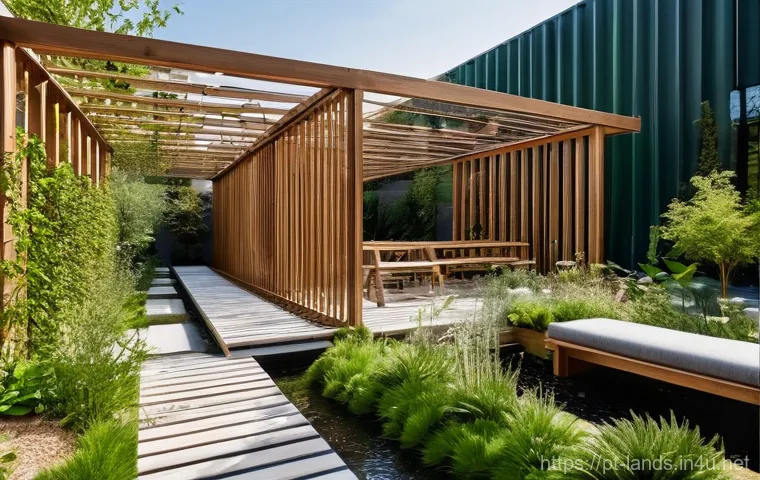 조경 자격증 취득 시 추천 학원 - **Sustainable Urban Oasis with Biophilic Design:**
    "A vibrant, meticulously designed urban park ...