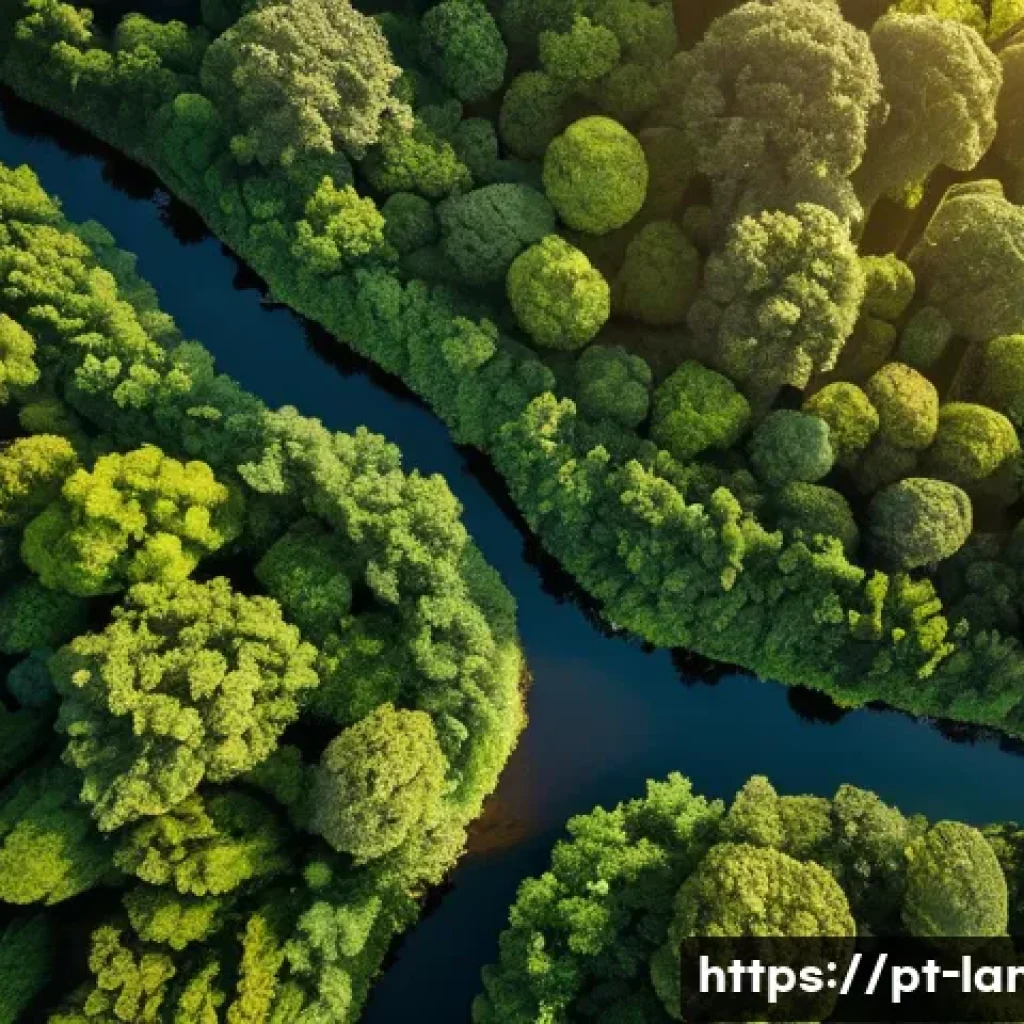 조경 기술과 드론 활용 사례 - A high-resolution aerial view captured by a drone over a lush urban park in Brazil during golden hou...