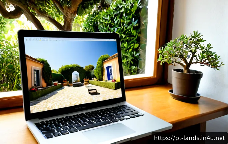조경 자격증 온라인 강의 추천 - Photorealistic home study scene for a landscaping certification course in Portugal, mature Portugues...
